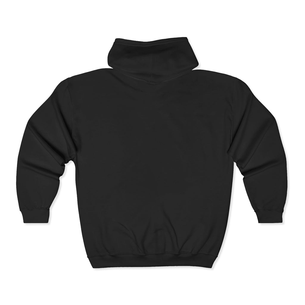 Butterfly Effect — Gothic Skull Emblem Full-Zip Sweatshirt