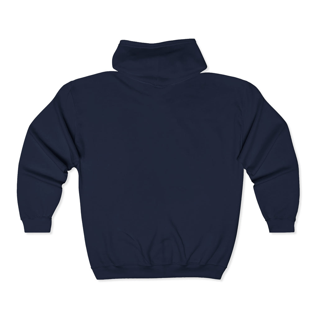 Butterfly Effect — Gothic Skull Emblem Full-Zip Sweatshirt