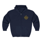 Butterfly Effect — Gothic Skull Emblem Full-Zip Sweatshirt