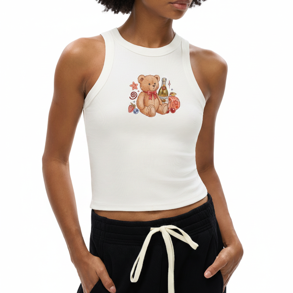 Bear Cute Foodie Racerback Tank